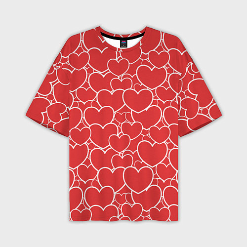 Мужская футболка оверсайз Сердечки любви / 3D-принт – фото 1