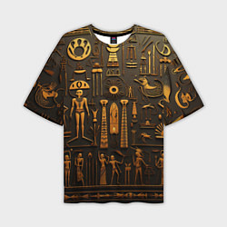 Мужская футболка оверсайз Арт в стиле египетских письмен