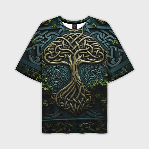 Мужская футболка оверсайз Дерево друидов / 3D-принт – фото 1