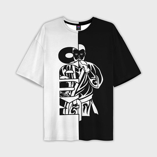 Мужская футболка оверсайз Kudo черно-белое / 3D-принт – фото 1