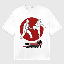 Мужская футболка оверсайз Бойцы тхэквондо