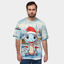 Футболка оверсайз мужская Новогодний дракон 2024, цвет: 3D-принт — фото 2