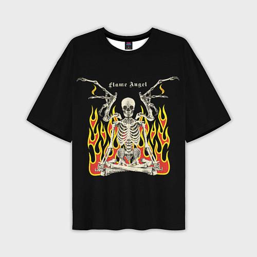 Мужская футболка оверсайз Flame angel / 3D-принт – фото 1