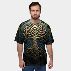 Футболка оверсайз мужская Кельты: древо жизни, цвет: 3D-принт — фото 2