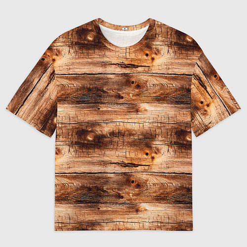 Мужская футболка оверсайз Старая деревянная обшивка / 3D-принт – фото 1