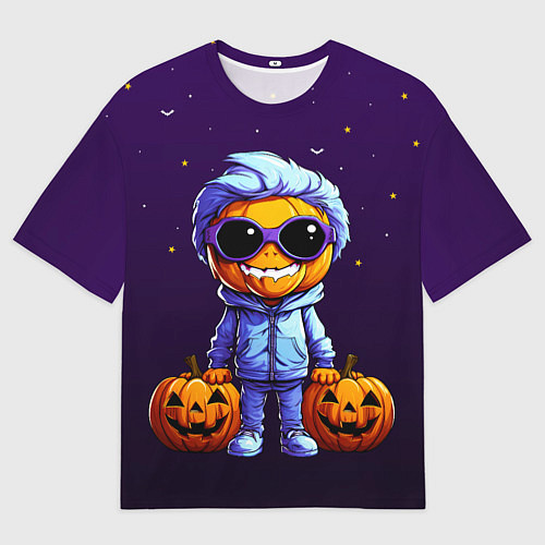 Мужская футболка оверсайз Happy pumpkin / 3D-принт – фото 1