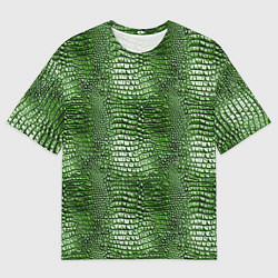 Мужская футболка оверсайз Крокодилья кожа паттерн