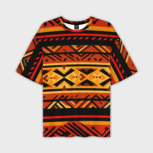 Мужская футболка оверсайз Узор в этническом стиле масаев / 3D-принт – фото 1