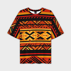 Мужская футболка оверсайз Узор в этническом стиле масаев