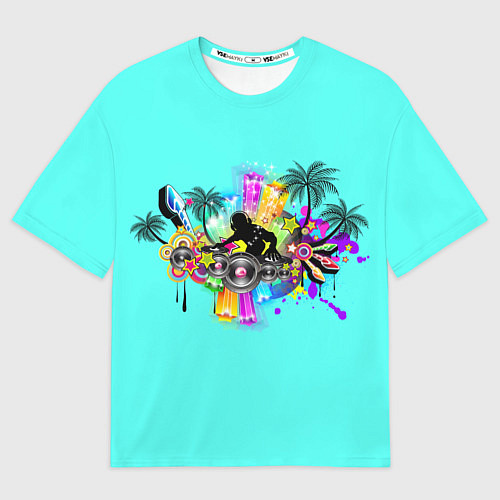 Мужская футболка оверсайз Ночной клуб музыка дискотека / 3D-принт – фото 1