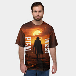 Футболка оверсайз мужская Ковбой в пустыне, цвет: 3D-принт — фото 2