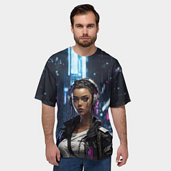 Футболка оверсайз мужская Смуглая девушка, цвет: 3D-принт — фото 2