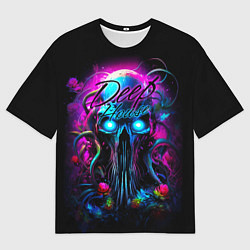 Мужская футболка оверсайз Deep house neon