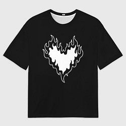 Футболка оверсайз мужская Burning heart, цвет: 3D-принт