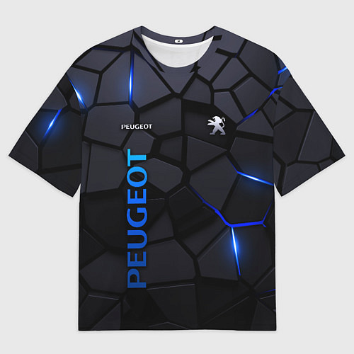 Мужская футболка оверсайз Peugeot - плиты с эффектом свечения / 3D-принт – фото 1