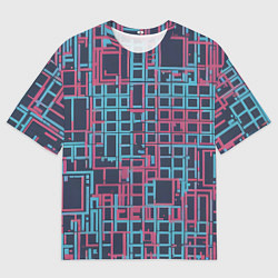 Мужская футболка оверсайз Разноцветные толстые линии