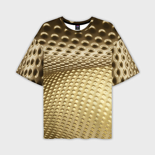 Мужская футболка оверсайз Золотая сетка абстракция / 3D-принт – фото 1
