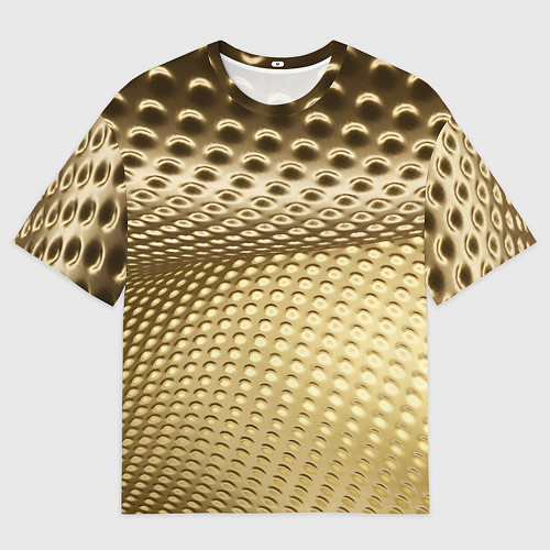 Мужская футболка оверсайз Золотая сетка абстракция / 3D-принт – фото 1