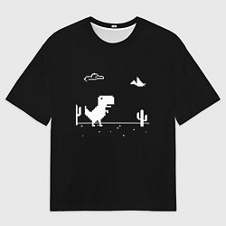 Футболка оверсайз мужская Динозавр гугл хром Dino, цвет: 3D-принт