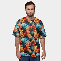 Футболка оверсайз мужская Нарисованная трава паттерн, цвет: 3D-принт — фото 2