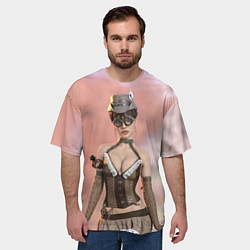 Футболка оверсайз мужская Панк-леди в облаках, цвет: 3D-принт — фото 2