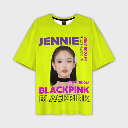 Мужская футболка оверсайз Jennie - певица Blackpink / 3D-принт – фото 1