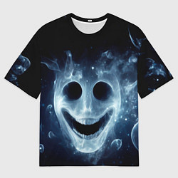 Футболка оверсайз мужская Хэллоуин - улыбка привидения, цвет: 3D-принт