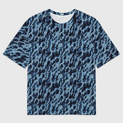 Мужская футболка оверсайз Размытый пятнистый синий