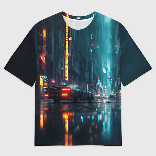 Мужская футболка оверсайз Уличный пейзаж / 3D-принт – фото 1