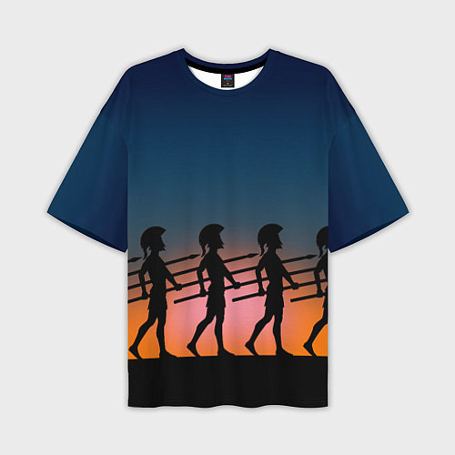 Мужская футболка оверсайз Греческий закат / 3D-принт – фото 1