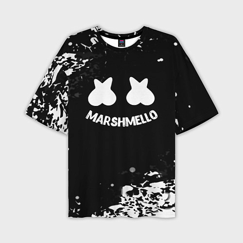 Мужская футболка оверсайз Marshmello splash / 3D-принт – фото 1