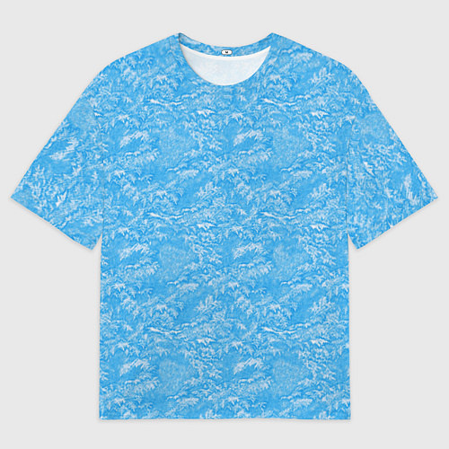 Мужская футболка оверсайз Зимний снежный паттерн / 3D-принт – фото 1