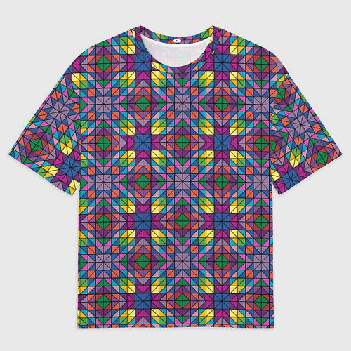 Мужская футболка оверсайз Стеклянная мозаика / 3D-принт – фото 1