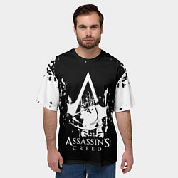 Футболка оверсайз мужская Assassins Creed белые краски, цвет: 3D-принт — фото 2