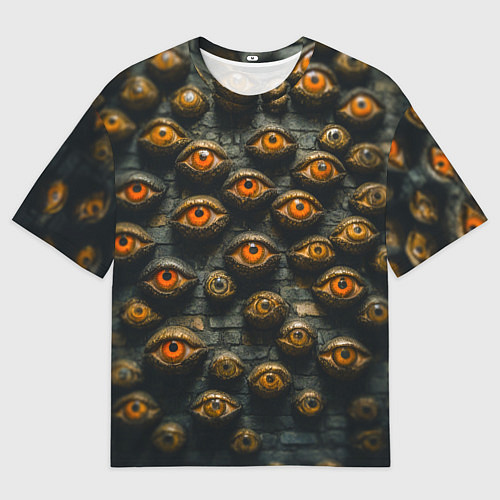 Мужская футболка оверсайз Глаза на стене / 3D-принт – фото 1