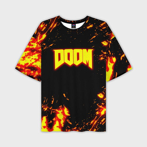 Мужская футболка оверсайз Doom огненный марс / 3D-принт – фото 1