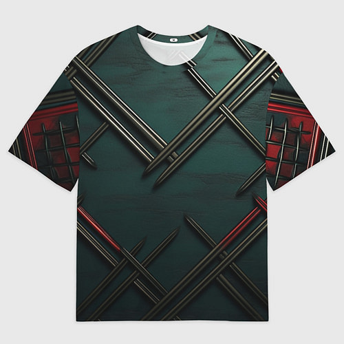 Мужская футболка оверсайз Диагональный узор в шотландском стиле / 3D-принт – фото 1