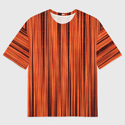 Мужская футболка оверсайз Абстрактные полосы красно-оранжевый