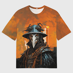 Мужская футболка оверсайз Чумной доктор на закате