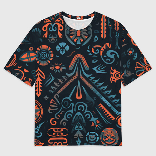 Мужская футболка оверсайз Абстрактный рисунок в славянском стиле / 3D-принт – фото 1