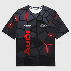 Футболка оверсайз мужская Audi - плиты с эффектом свечения, цвет: 3D-принт