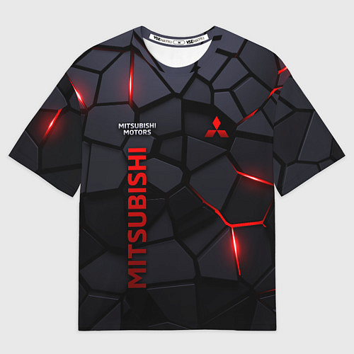 Мужская футболка оверсайз Mitsubishi - плиты с эффектом свечения / 3D-принт – фото 1