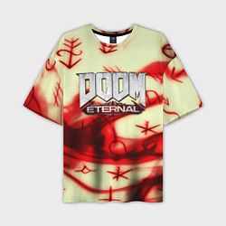 Мужская футболка оверсайз Doom Eteranal символы марса