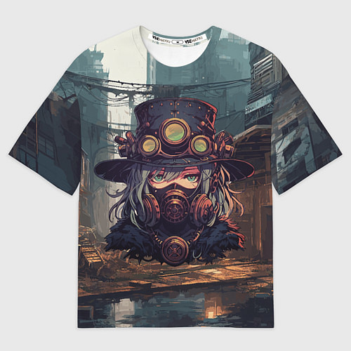 Мужская футболка оверсайз Стимпанк девушка / 3D-принт – фото 1