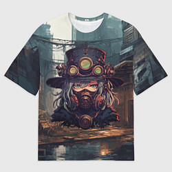 Мужская футболка оверсайз Стимпанк девушка