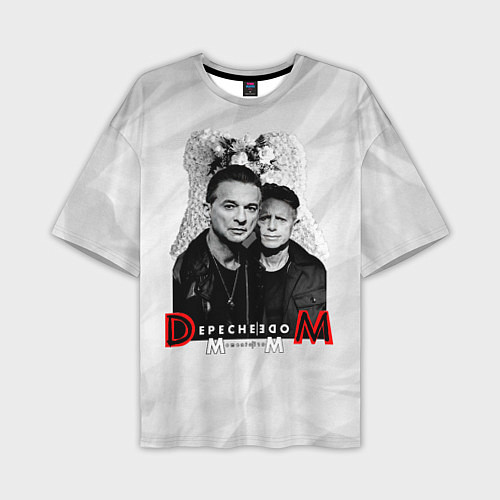 Мужская футболка оверсайз Depeche Mode - Dave Gahan and Martin Gore с венком / 3D-принт – фото 1