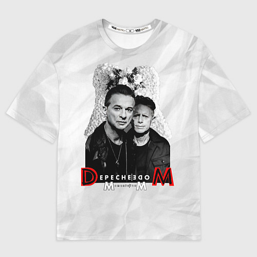 Мужская футболка оверсайз Depeche Mode - Dave Gahan and Martin Gore с венком / 3D-принт – фото 1