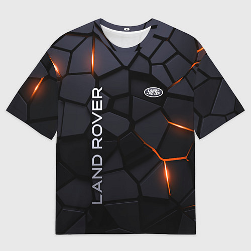 Мужская футболка оверсайз Land Rover - плиты с эффектом свечения / 3D-принт – фото 1