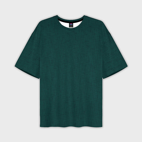 Мужская футболка оверсайз Тёмно-зелёный однотонный текстура / 3D-принт – фото 1