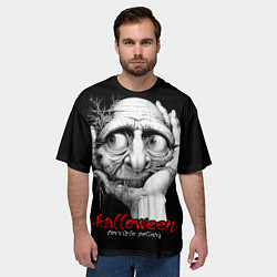 Футболка оверсайз мужская Страшный праздник Хэллоуин, цвет: 3D-принт — фото 2